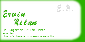ervin milan business card